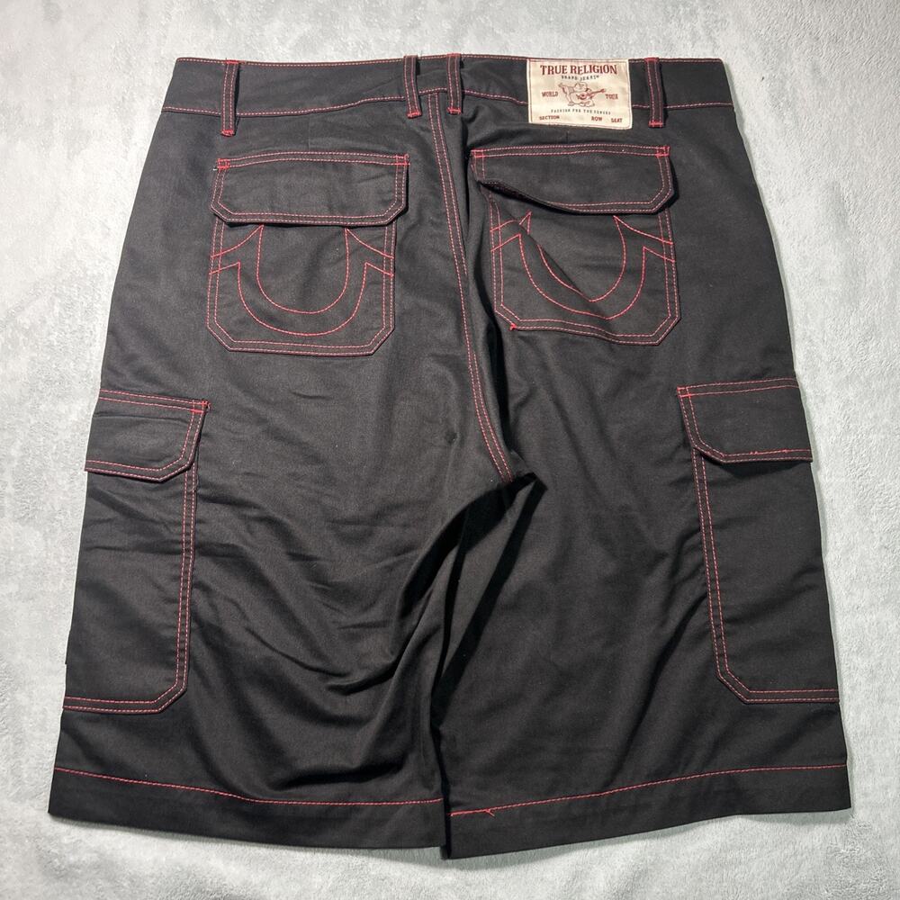 True Religion Punk Gothic Beyond Baggy Cargo Shorts Mens 34x12 Military Surplus